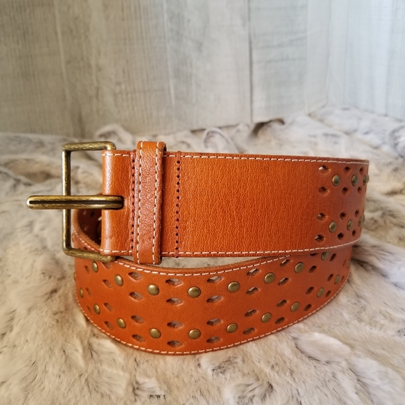 Linea Pelle Hand Tooled Leather Belt - Picture 2 of 7